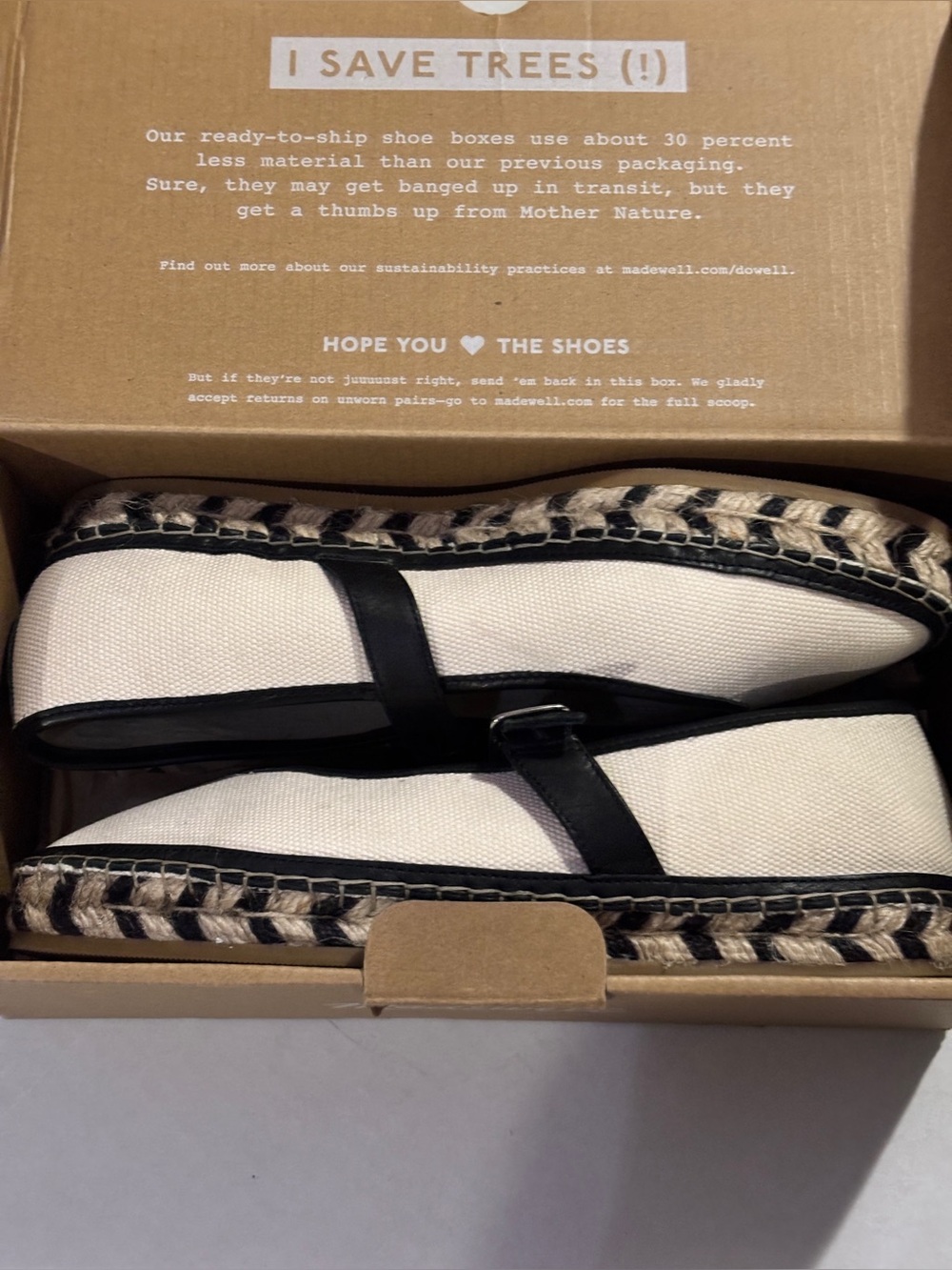 Madewell The Remy Mary Jane Womens size 8 Shoes Espadrille Cream & Black - Picture 3 of 16